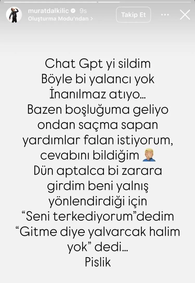 Murat Dalkilicin Chatgpt Isyani Aptalca Bir Zarara Girdim