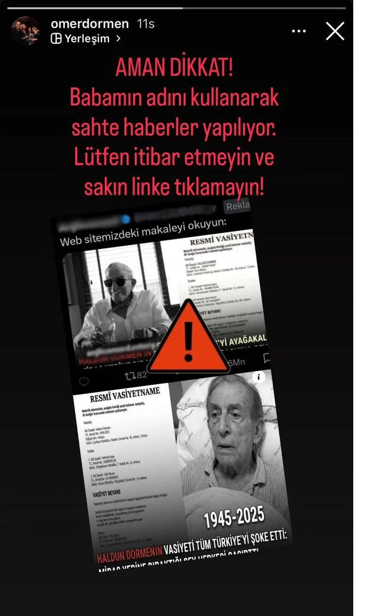 Haldun Dormenin Oglundan Vasiyet Aciklamasi 1